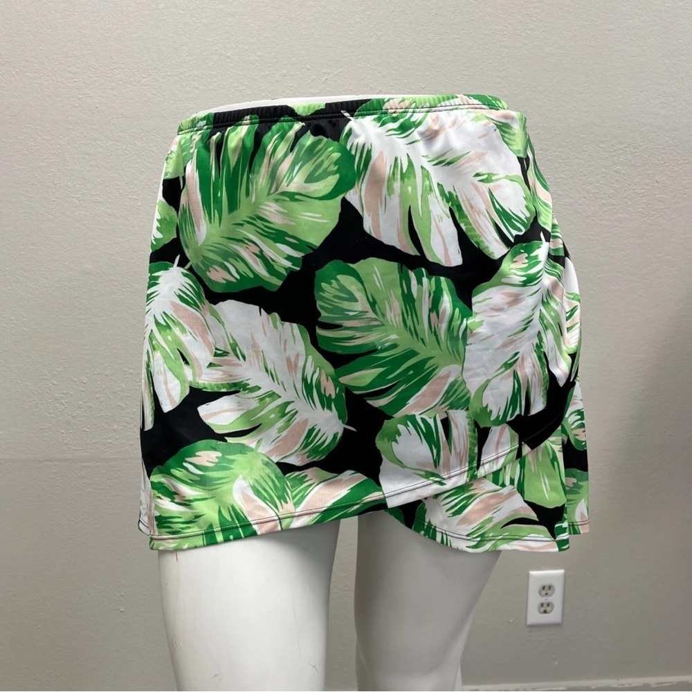 Swim By Cacique Faux Wrap Tropical Swim Skirt - Size 28